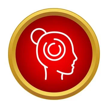Female head silhouette thinking processing data brain Stock Illustration