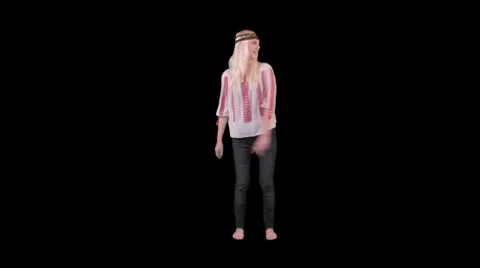 Female hippie dancing Stock Footage 8944932