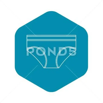 Female underwear icon, outline style - Stock Illustration