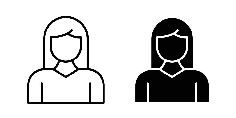Female icon bundle for website design projects Stock Illustration