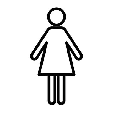 Female icon linear logo mark in black and white Illustrazione stock