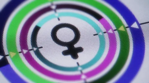 Female icon on the screen. Looping. Stock Footage 42421298