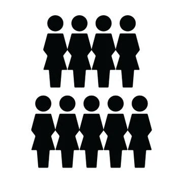 Female icon vector group of people symbol avatar for business management persons Stock Illustration