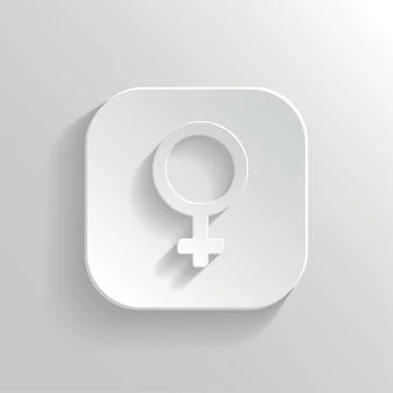 Female icon - vector white app button Stock Illustration