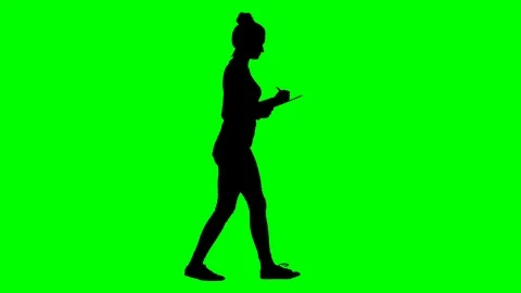 Female Inspector Makes Notes on a Clipboard Green Screen Silhouette Stock-Footage 126010000