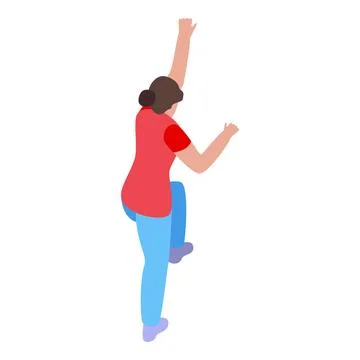 Female instructor performing isometric exercise for legs and arms Stock Illustration