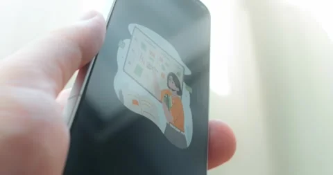 Female interacting with a large digital interface with data elements, charts and Stock Footage 313437761