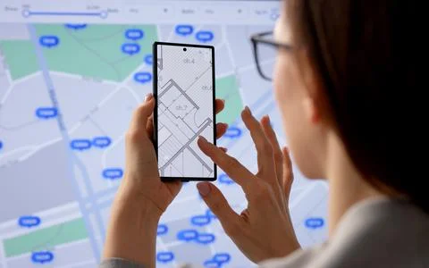 Female Interior Designer Creating Virtual Home Renovation Plans On Computer Stock Photos
