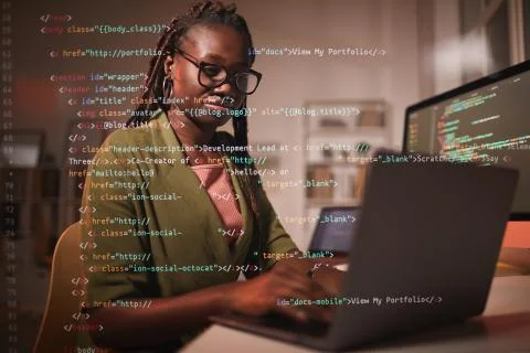 Female IT Developer Concept Stockfoto's