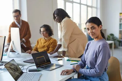 Female IT Developer in Office Stock Photos