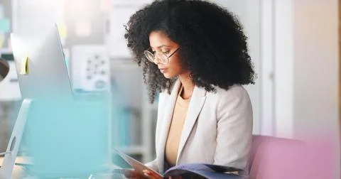 Female IT working on a desktop computer. Happy Information Technology operation Stock Photos