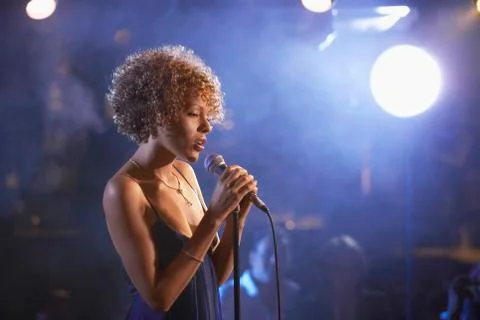 Female Jazz Singer On Stage Stock Photos