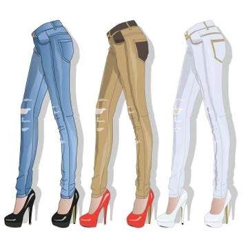 Female jeans. Vector. Stock Illustration