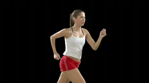 Female Jogger in Medium Frame Stock Footage 79895