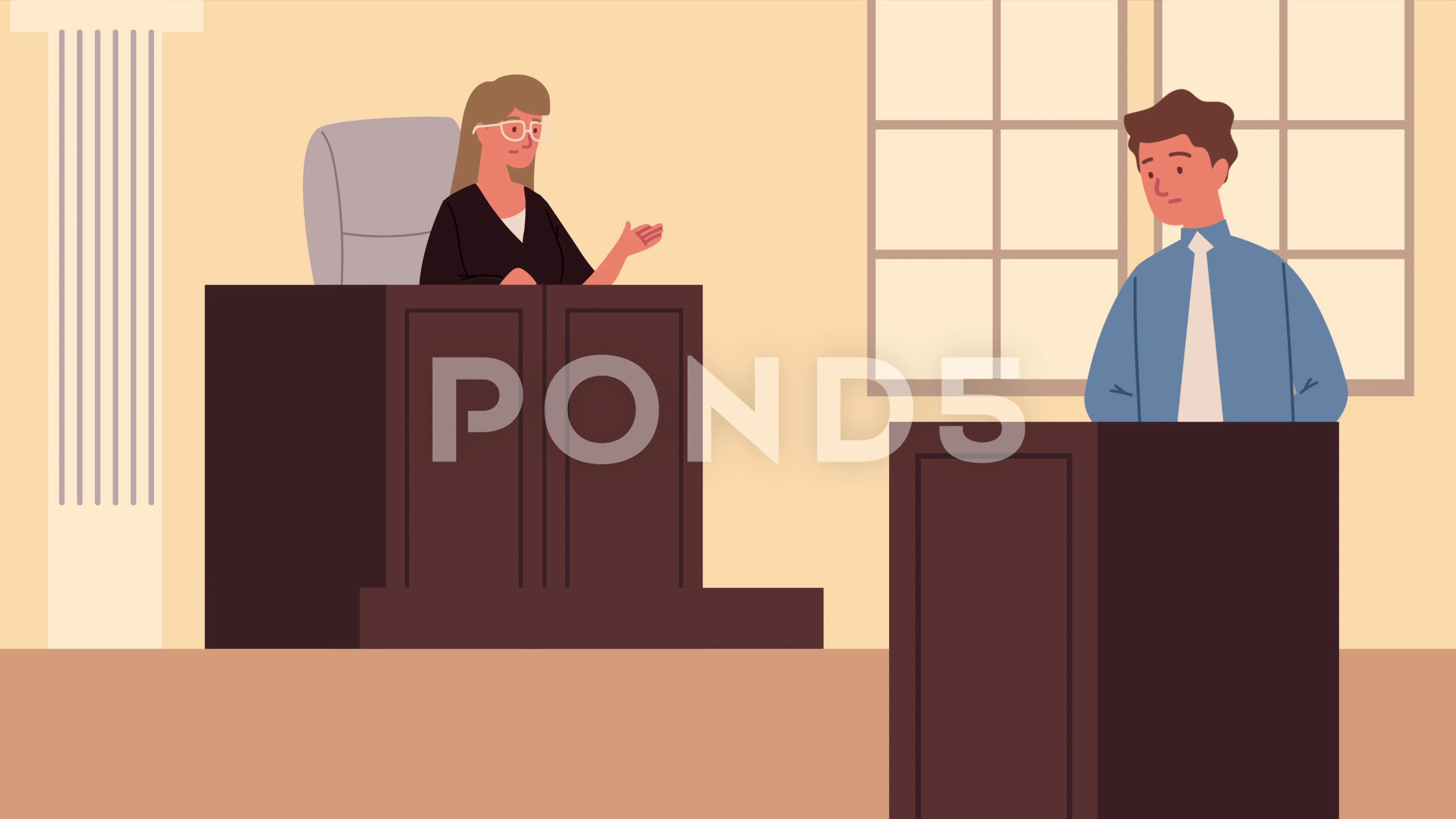 female judge and lawyer justice animatio... | Stock Video | Pond5