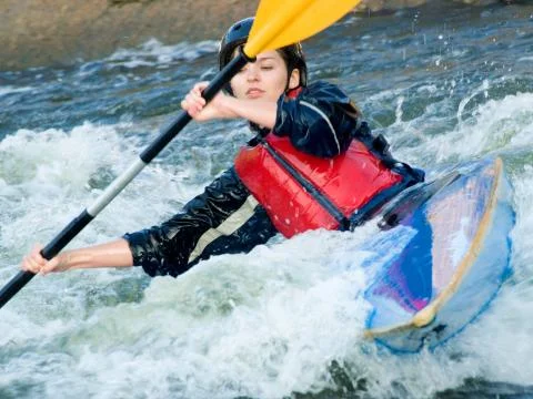 Female kayaker Foto stock