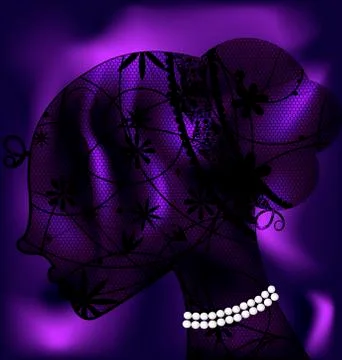 Female lace head Stock Illustration