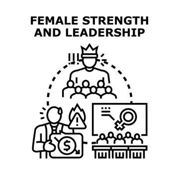 Female leader solving financial risk challenges Stock Illustration