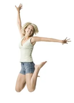 Female leaping Stock Photos