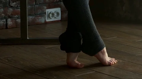 Female legs of a dancer close-up Stock Footage 74558718