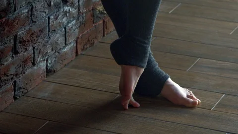 Female legs of a dancer close-up Stock Footage 74558896