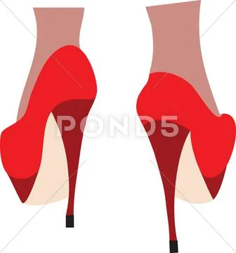 Female legs in fashion high heel shoes. Stock Illustration