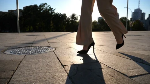 Female legs in high heels shoes walking ... | Stock Video | Pond5