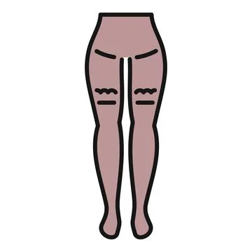 Female legs wearing patterned hosiery fashion icon Stock Illustration