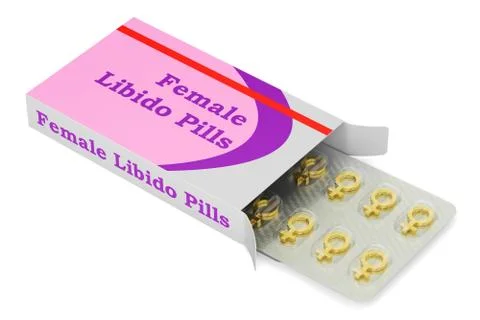 Female libido pills, 3D rendering Stock Illustration