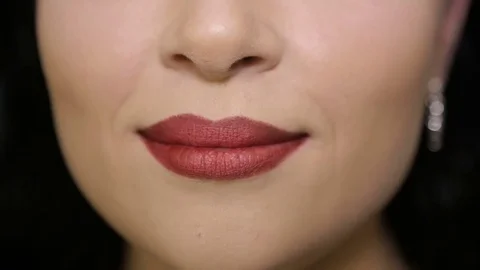 Female lips close up Stock Footage 71447682