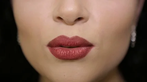 Female lips close up Video stock 71448006