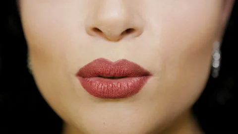 Female lips close up Video stock 96196782