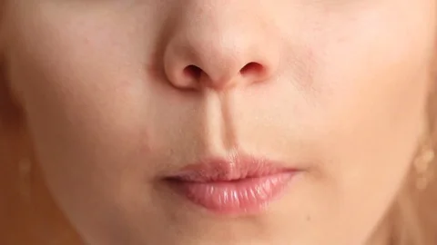 Female lips close up Stock Footage 97222749