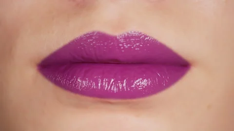 Female lips closeup, studio light, 3D render Stock Footage 244297763