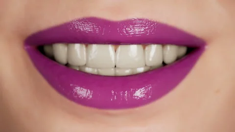 Female lips closeup, studio light, 3D render Stock Footage 244301275