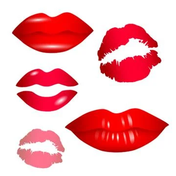 Female lips collection - vector Stock Illustration