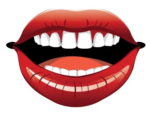 Female lips with teeth Stock Illustration