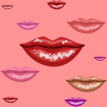 Female lips texture, vector illustration Stock Illustration