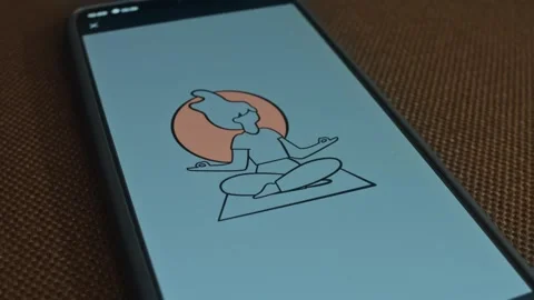 Female in lotus position drawing, presentation Stock Footage 309564847