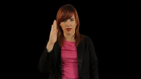 Female making hand gestures Stock Footage 8948361