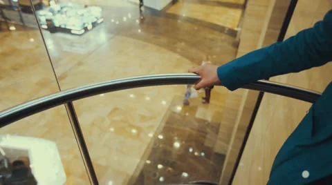 Female in mall elevator Stock Footage 37453361