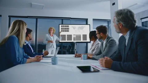 Female manager giving presentation Stock-Footage 168276702