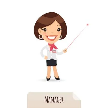 Female manager with laser pointer Illustrazione stock