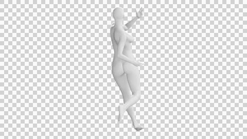 Female Mannequin in Dynamic Dancing Pose Isolated on Transparent Background.. Stock Illustration