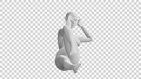 Female Mannequin Exercising (Doing Abs) Isolated on Transparent Background... Stock Illustration
