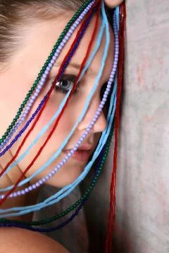 Female Model with Beads Stock Photos