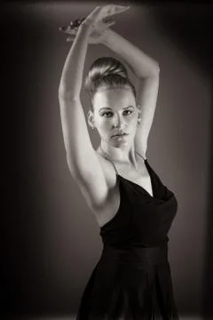 Female model doing a ballet pose Stock Photos