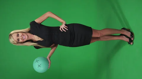 Female model in front of green screen Stock Footage 38500242