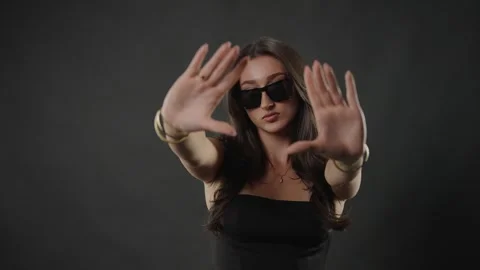 Female model posing confidently in sunglasses, beauty and fashion concept, Stock Footage 336937742