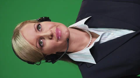 Female model talking on a head set Stock-Footage 38710258